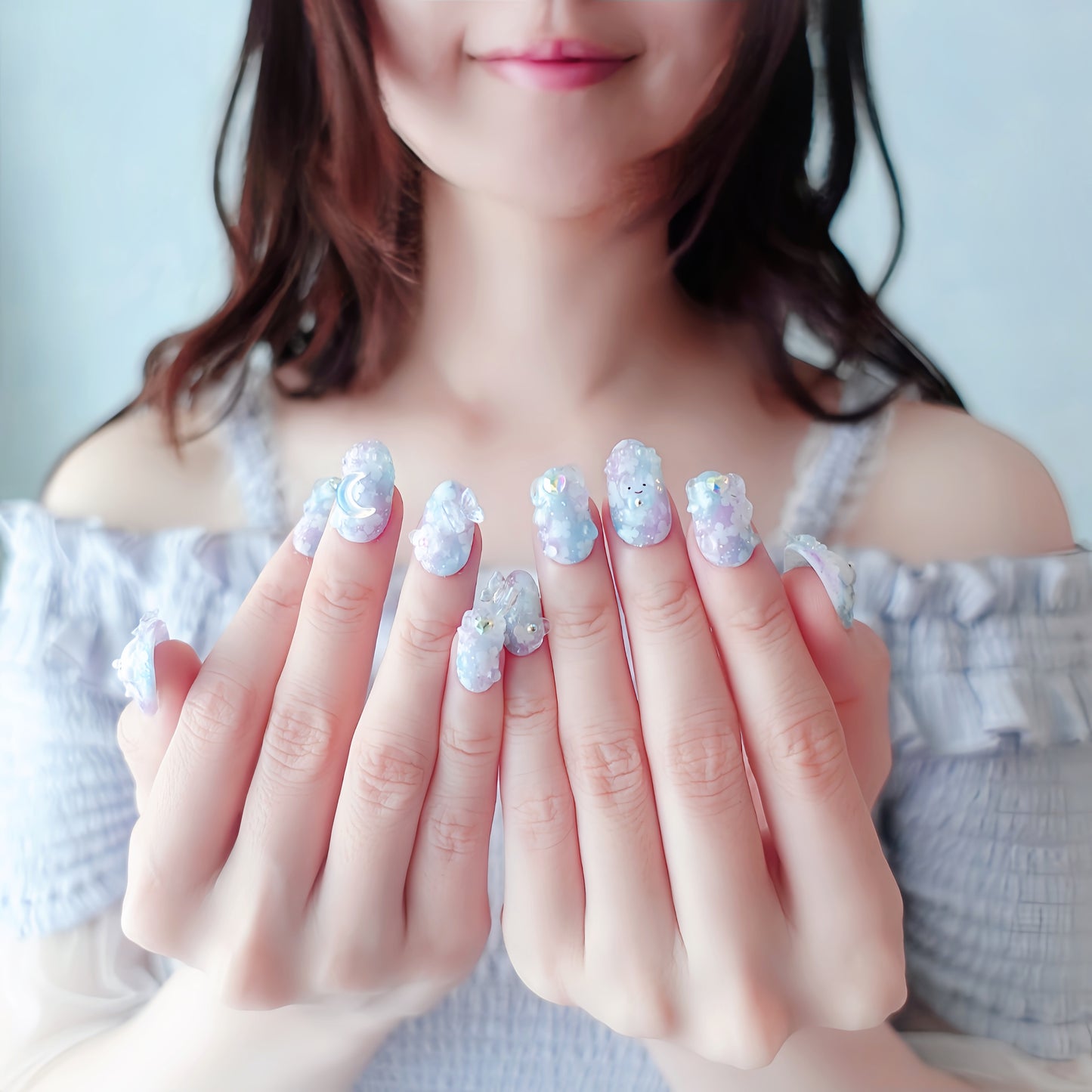 June Limited Design ☆ Fairy Rain Hydrangea Nails