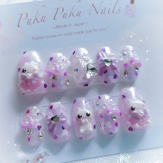 Hydrangea Jewel Shower Nails