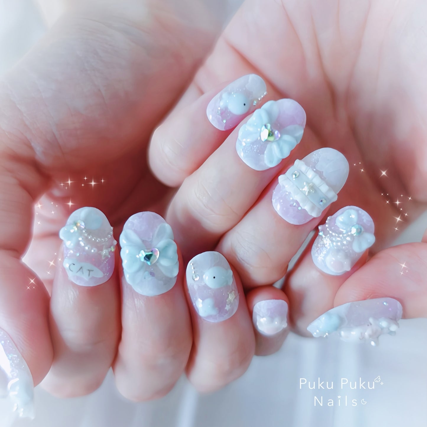 Yumekawa Kitty Nails🐈☁️