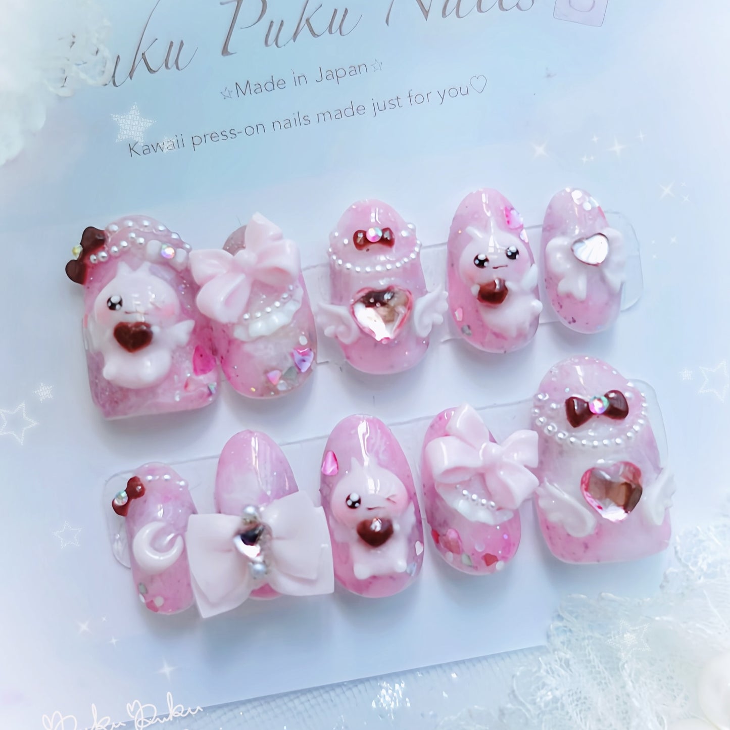 Strawberry Chocolate Marble Nails