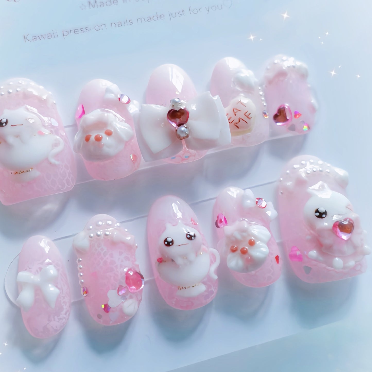 Meringue Puppy Tea Party Nails🐶🫖