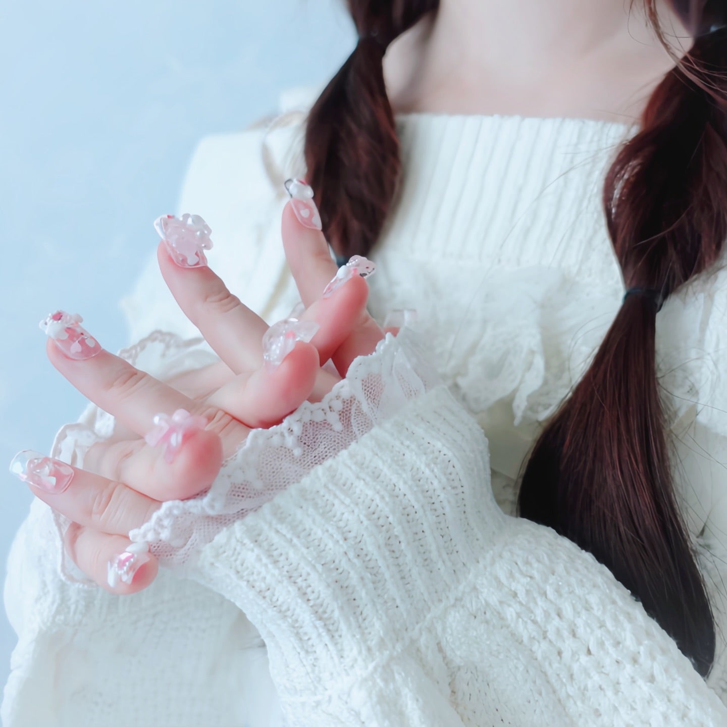 Aurora Heart Beam Nails