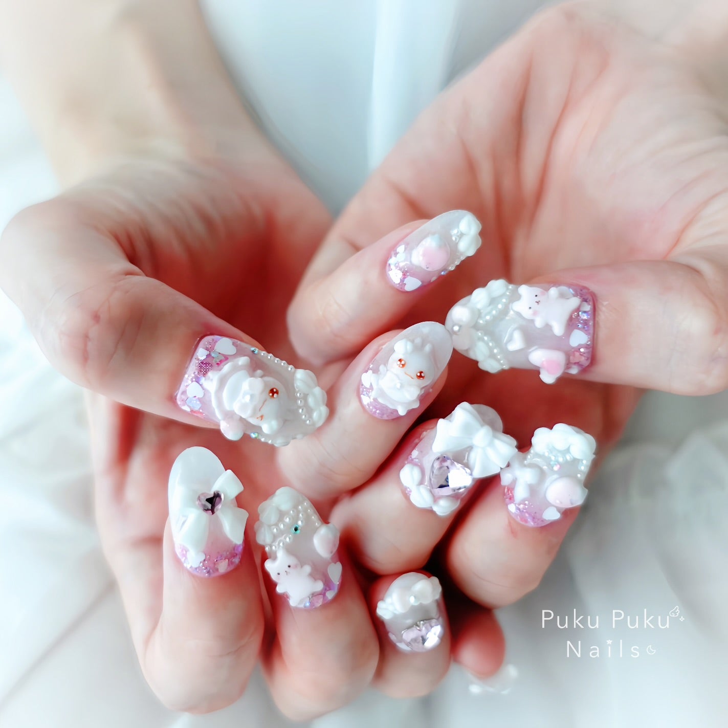 Milky Strawberry Nails