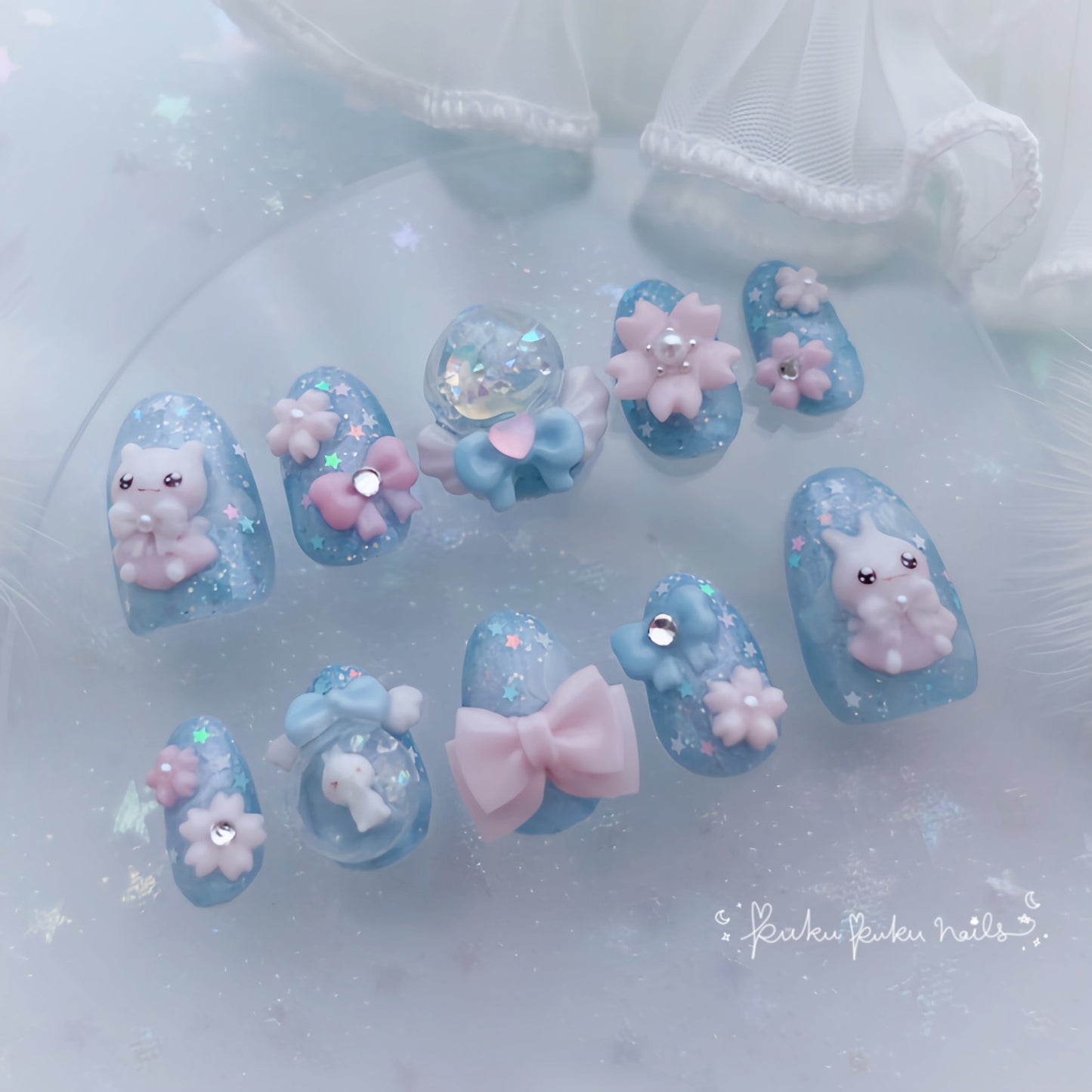 January Limited Design ⭐︎ Dreamy Sakura Sky Nails