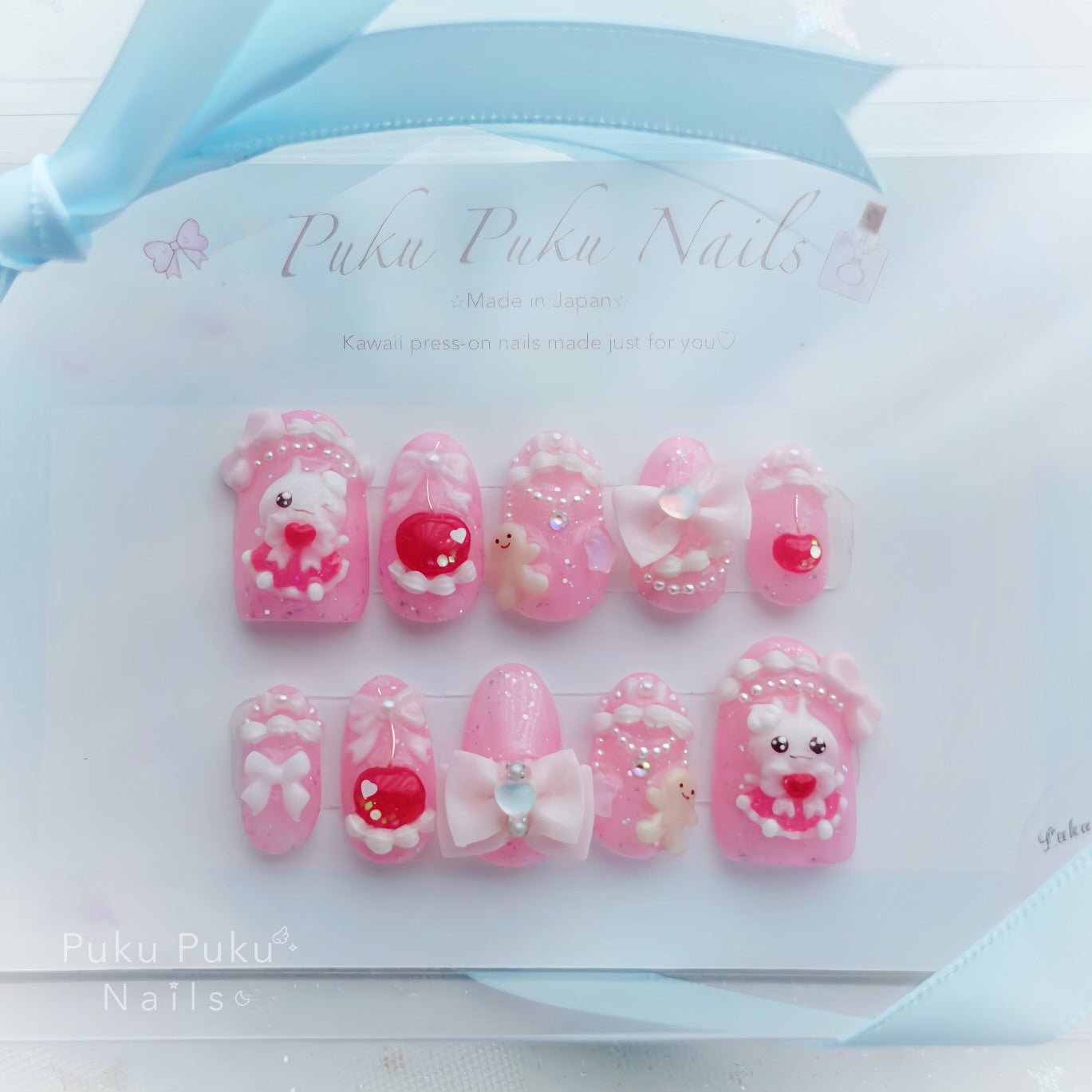 Kawaii Christmas Cake Nails