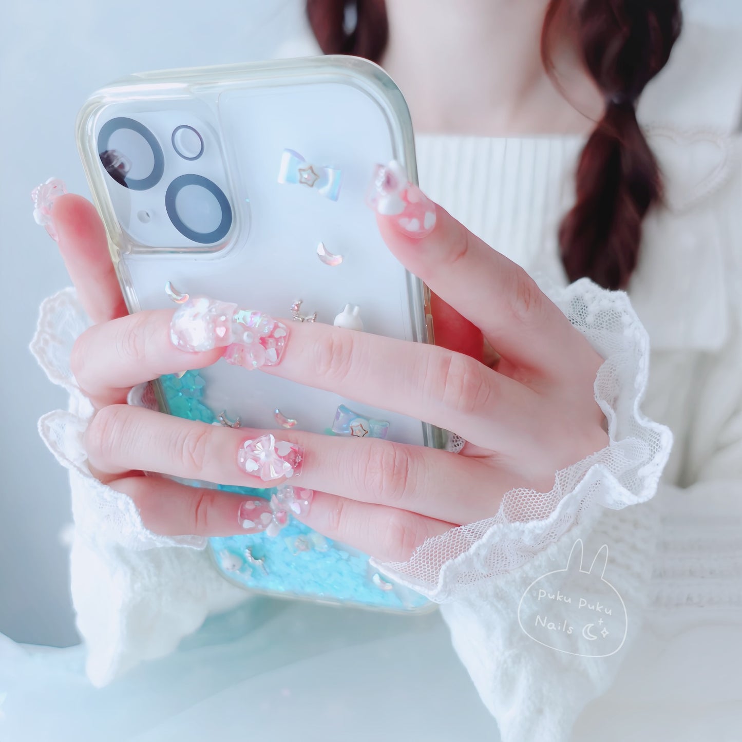 Aurora Heart Beam Nails