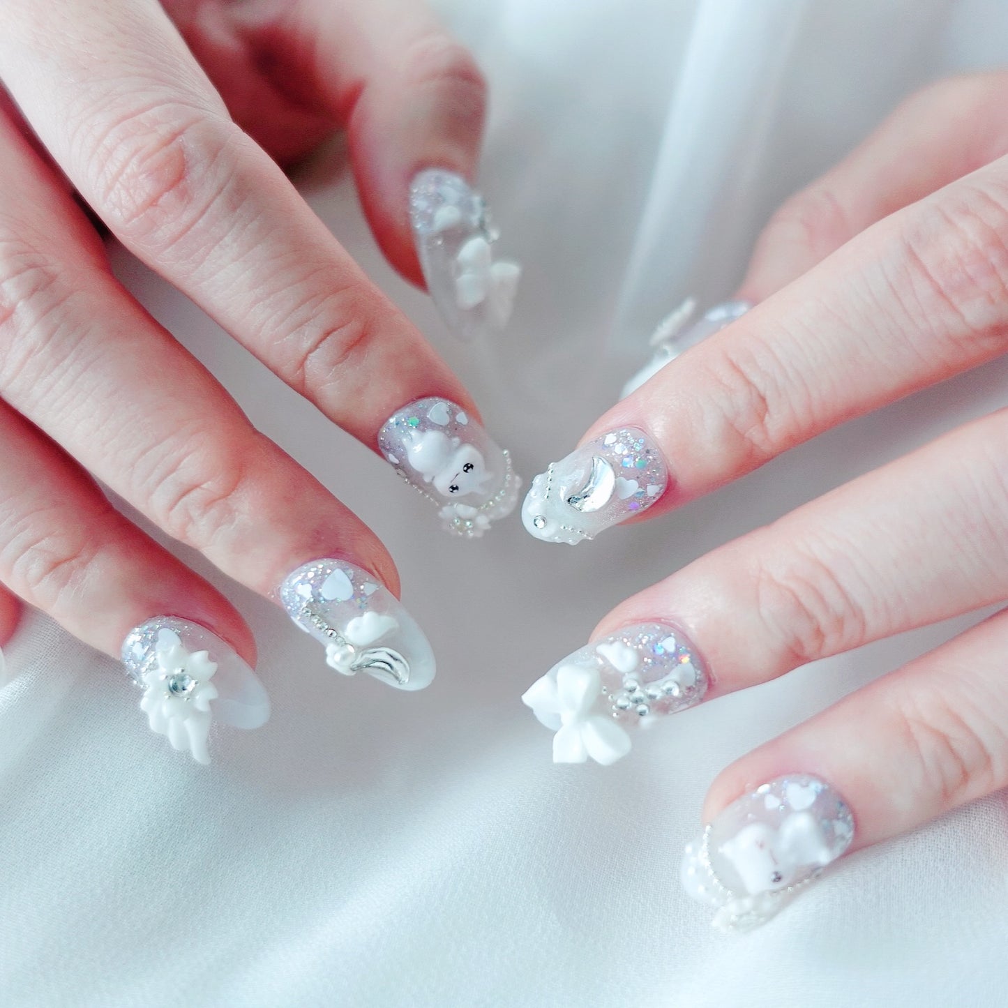 Angel Twinkle Veil Nails