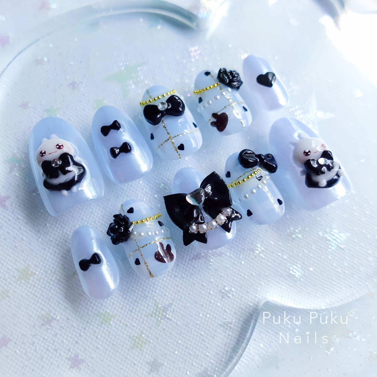 Otona Kawaii Plaid Nails