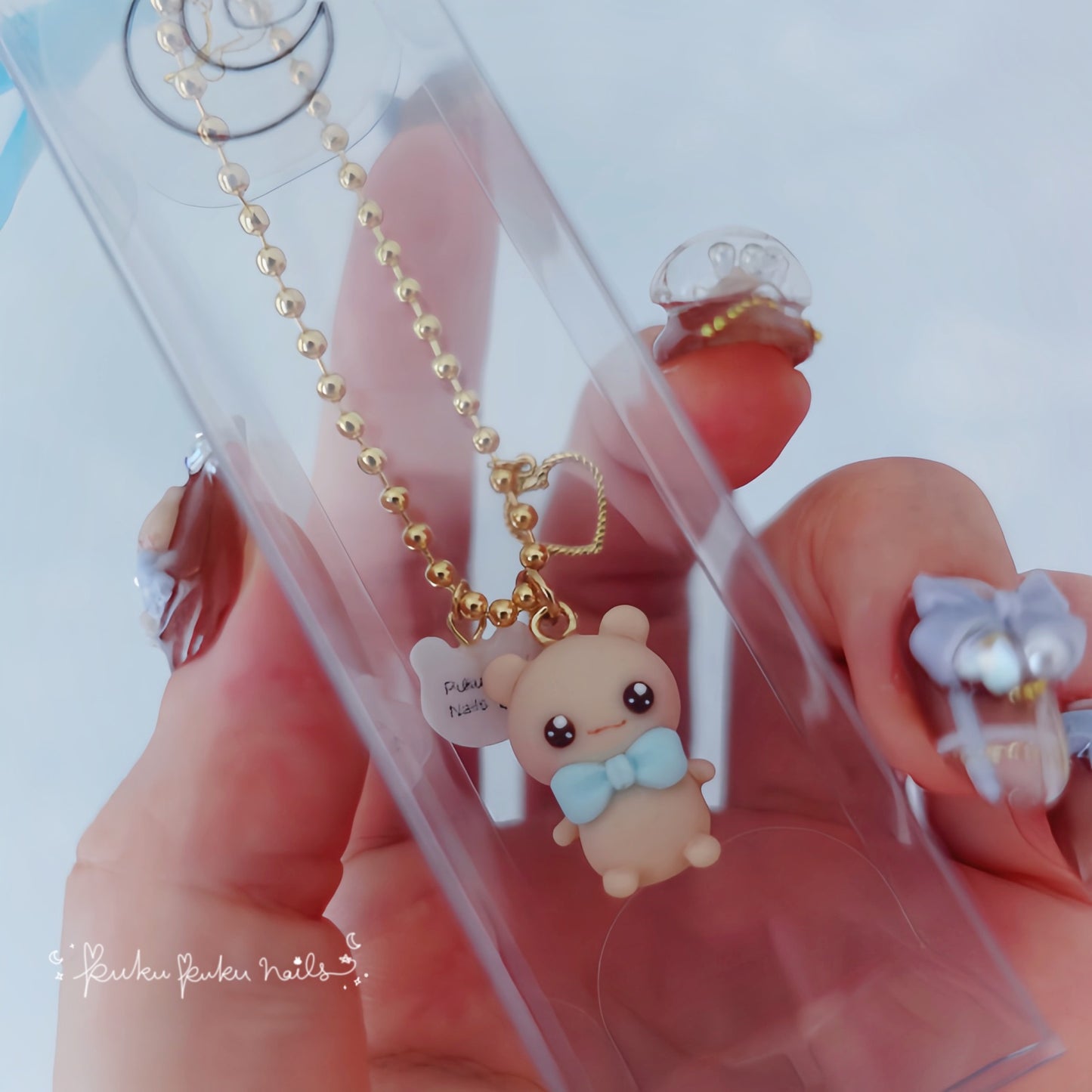 Puku-kuma Teddy Figure☆Blue
