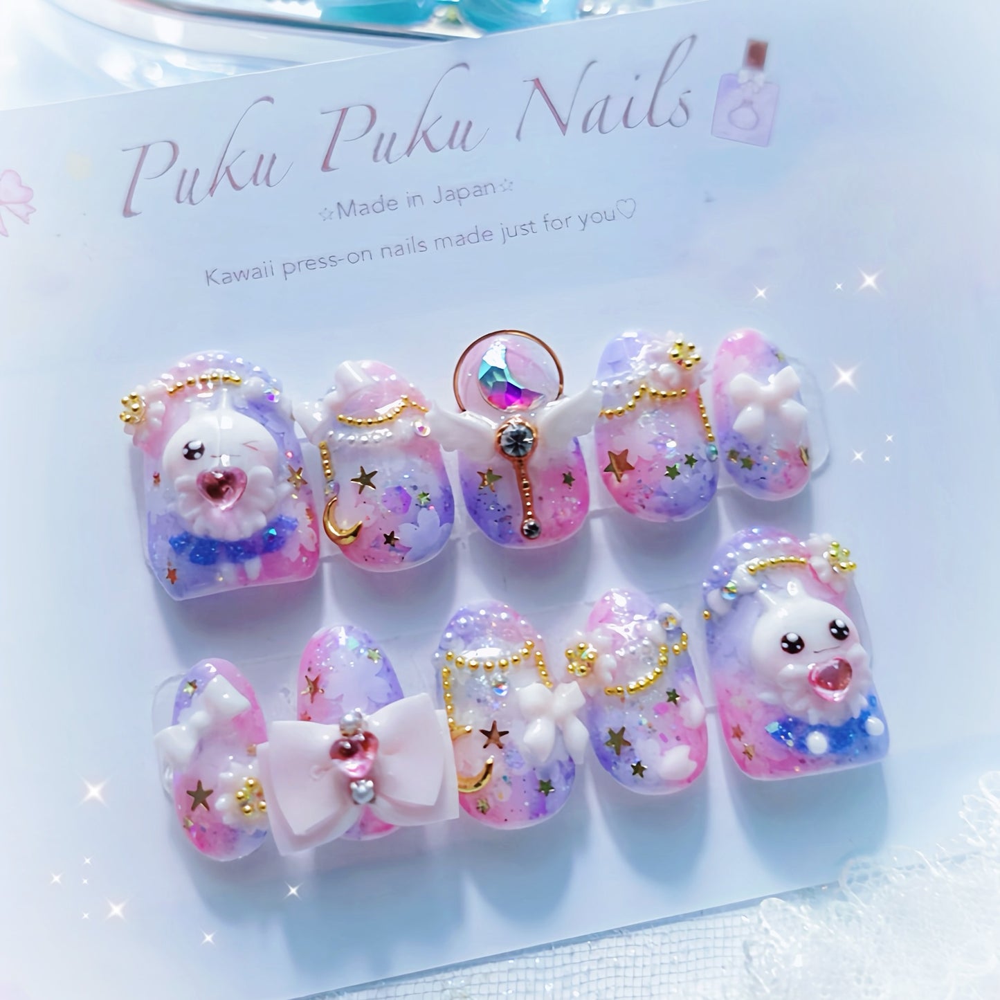 Sakura Moonlight Princess Nails🌸🌙 ໒꒱ ‧₊˚｡