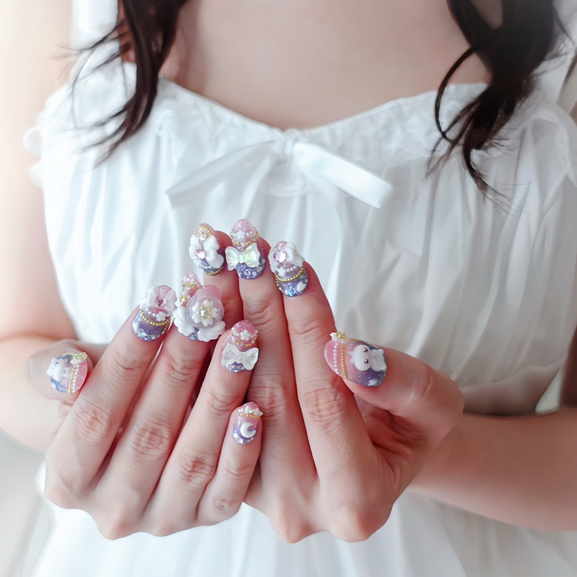 Magical Milky Sky Nails
