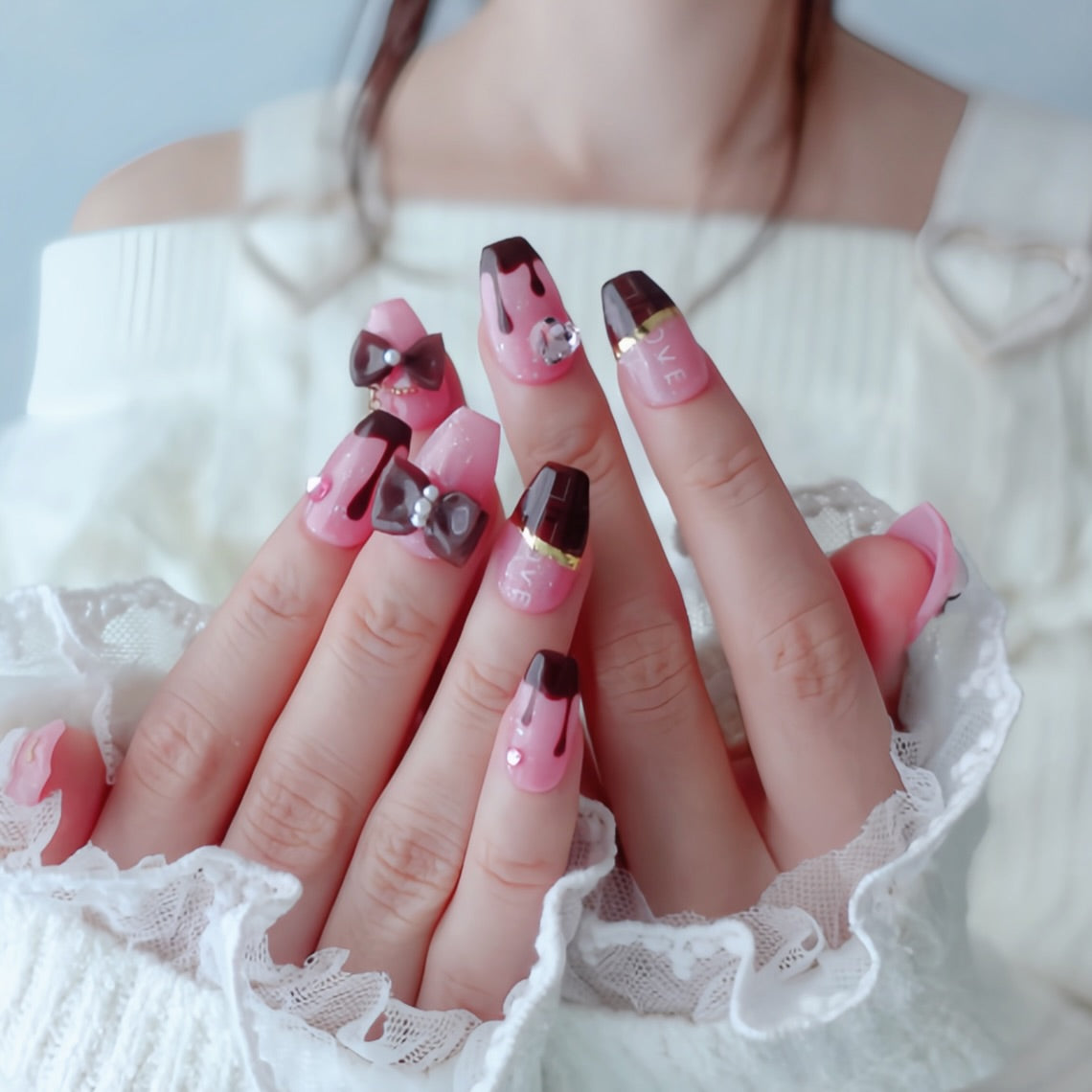 Valentine's  Day Limited Design ⭐︎ Melty Chocolate Nails