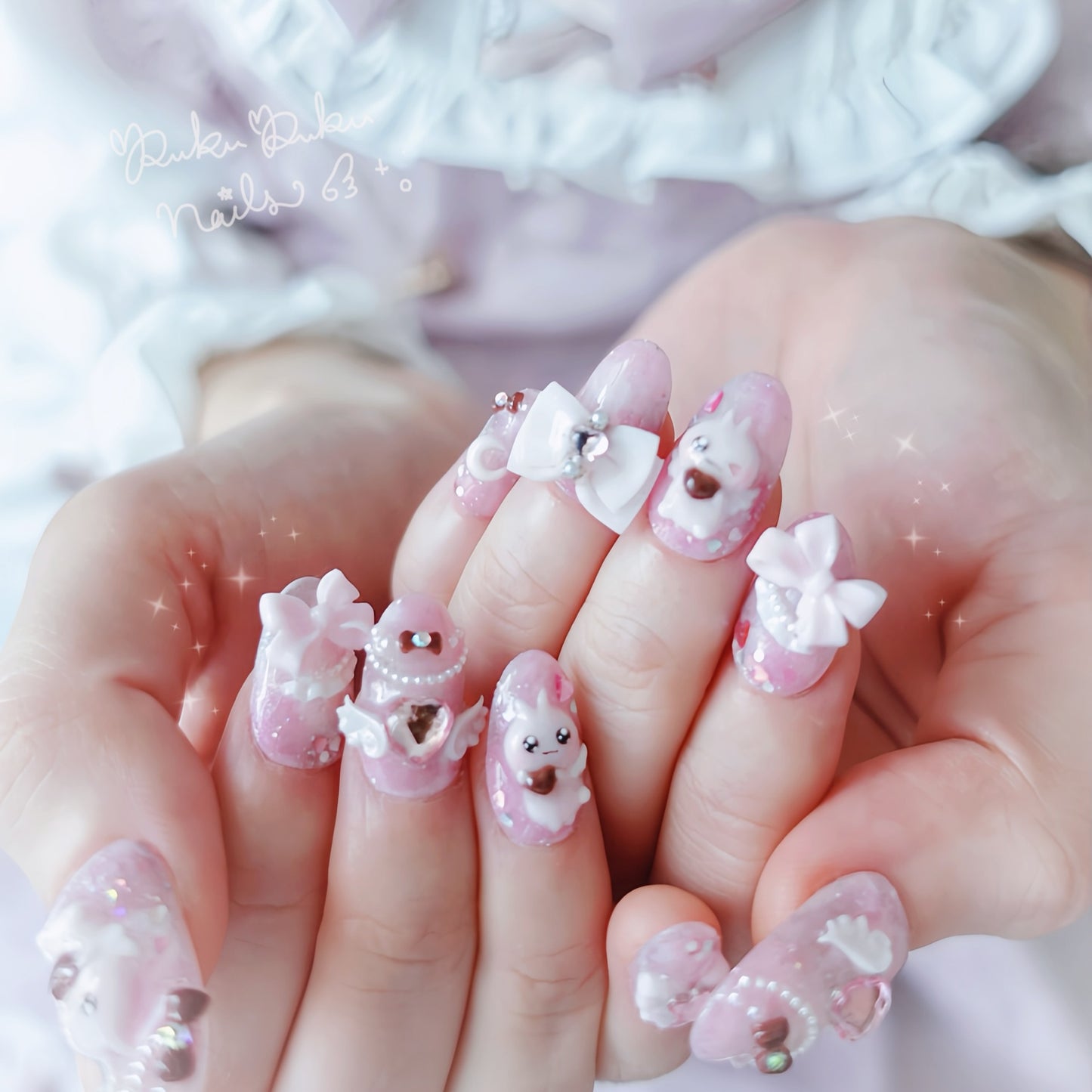 Strawberry Chocolate Marble Nails