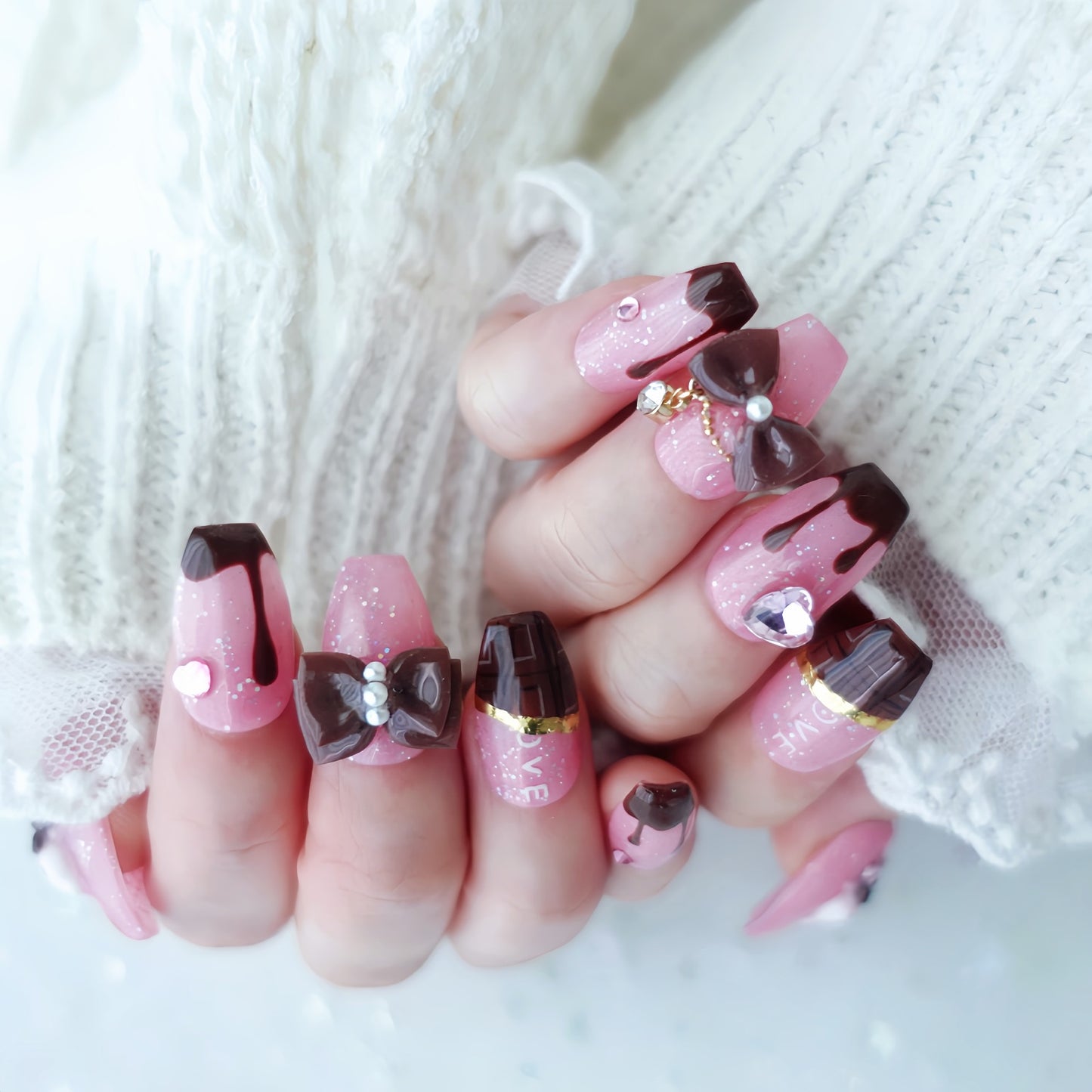 Valentine's  Day Limited Design ⭐︎ Melty Chocolate Nails