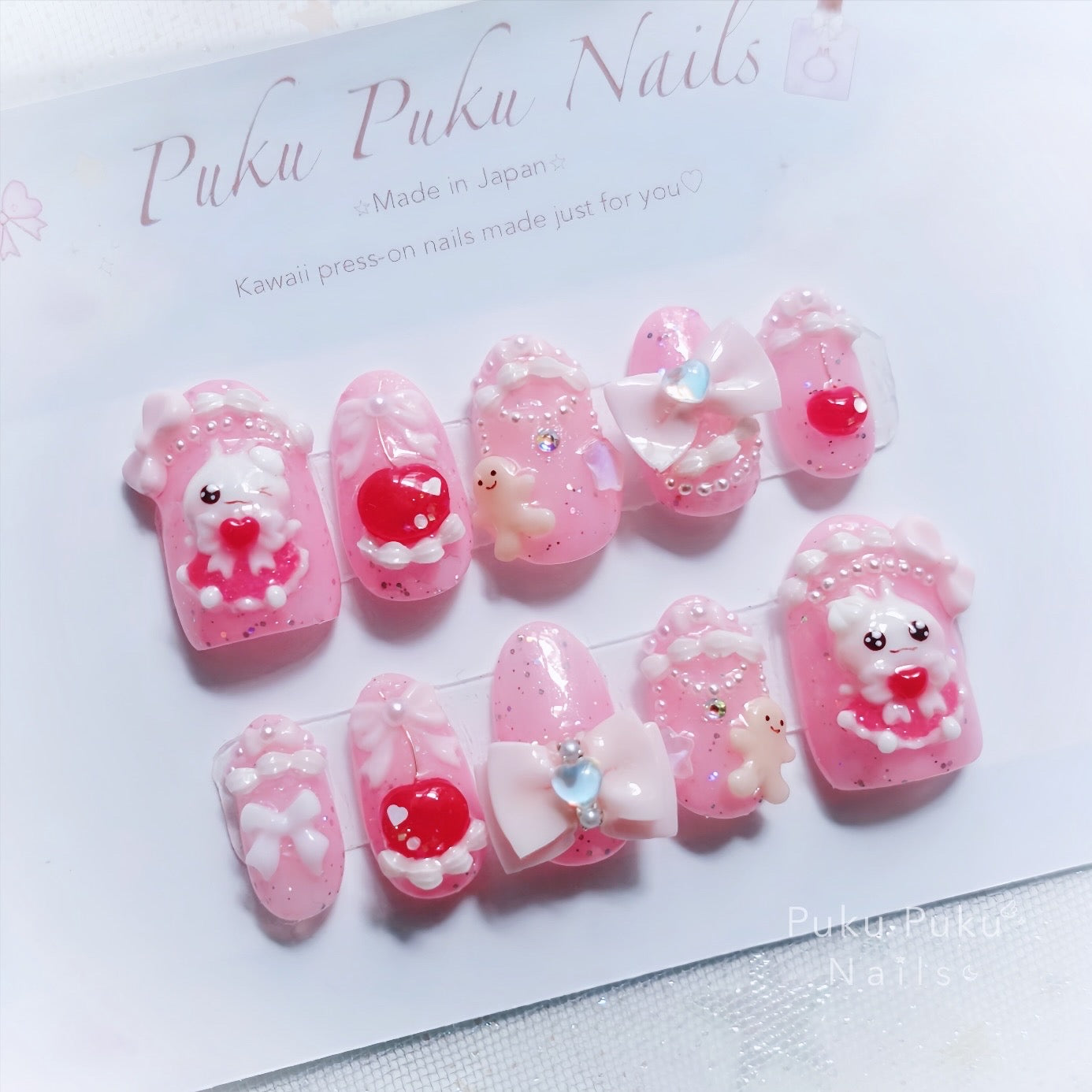 Kawaii Christmas Cake Nails