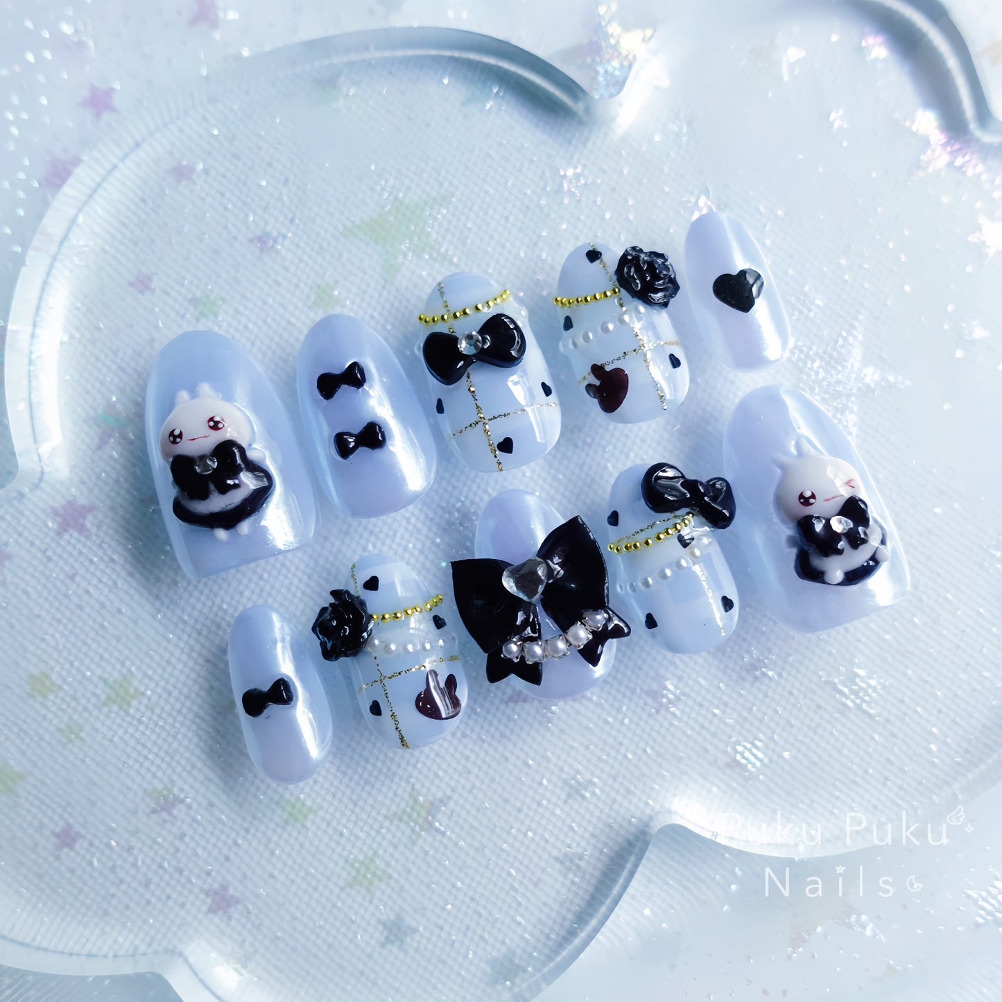 Otona Kawaii Plaid Nails