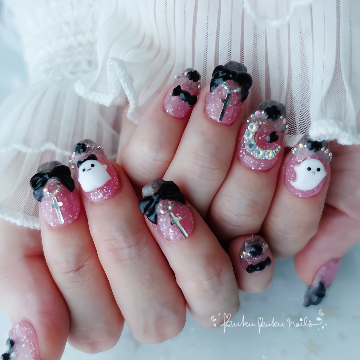 Halloween Limited Design ☆Goth Lolita Ghost Nails