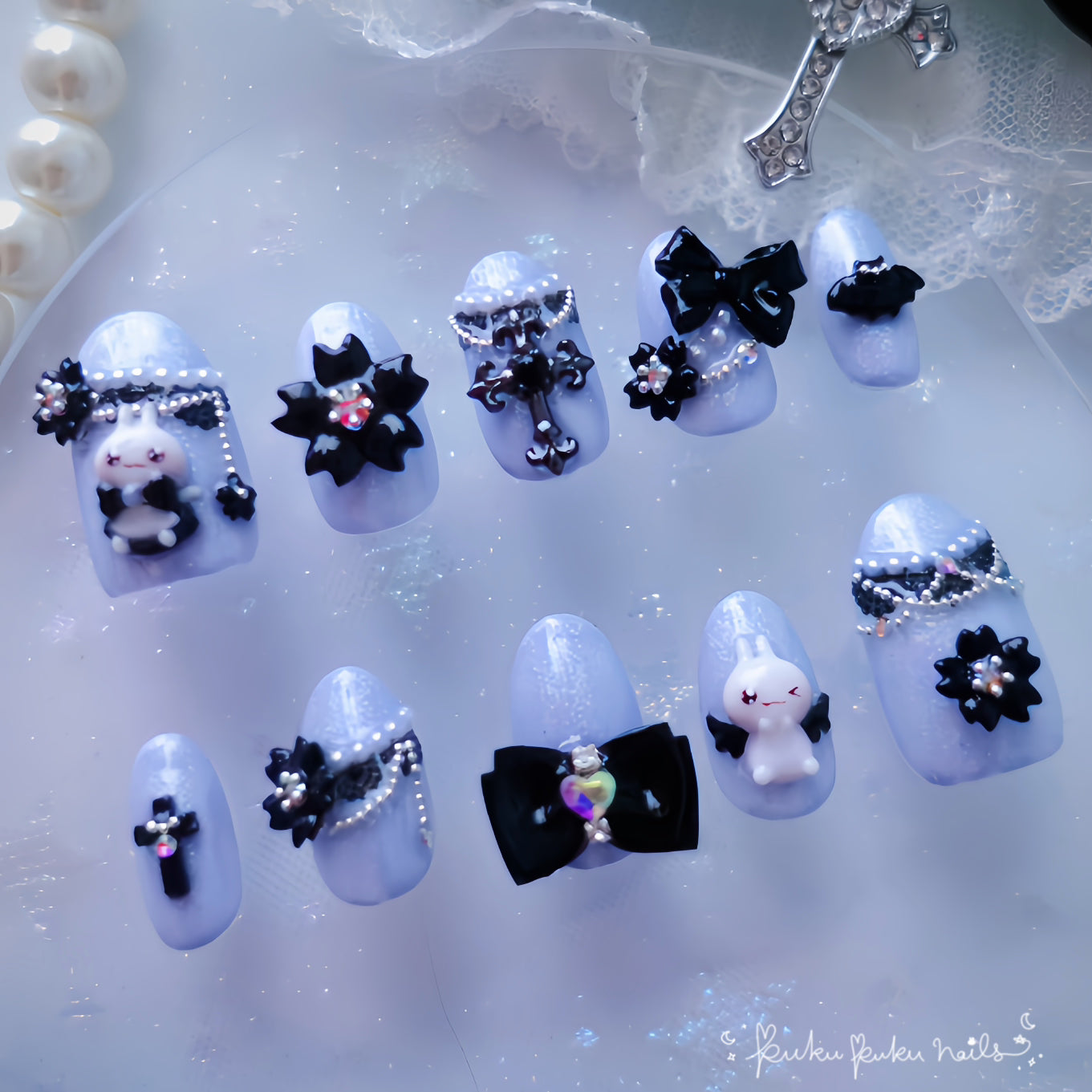 Kira Kira Gothic Lolita Nails