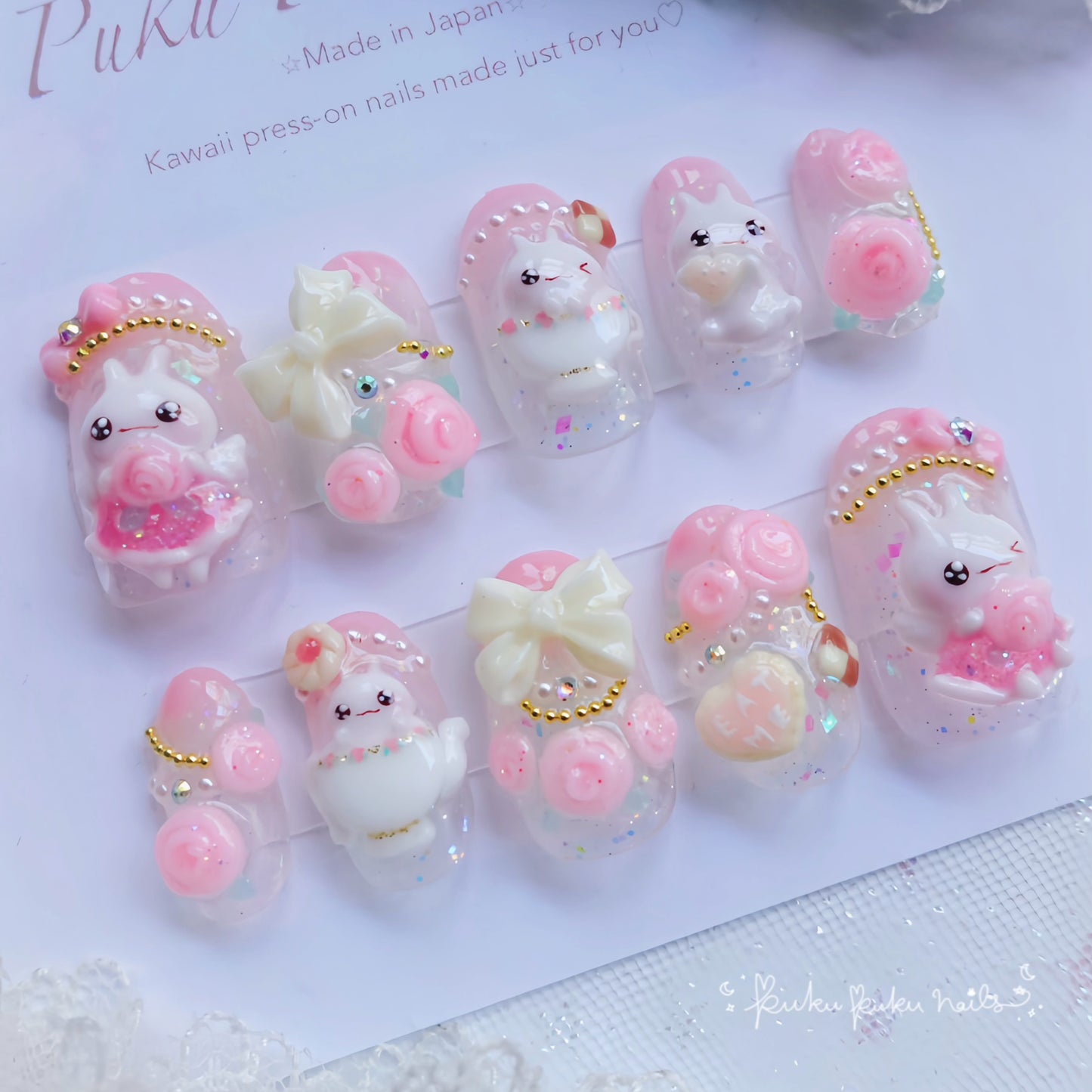 Spring Exclusive Design ⭐︎ Rosy Tea Party Nails