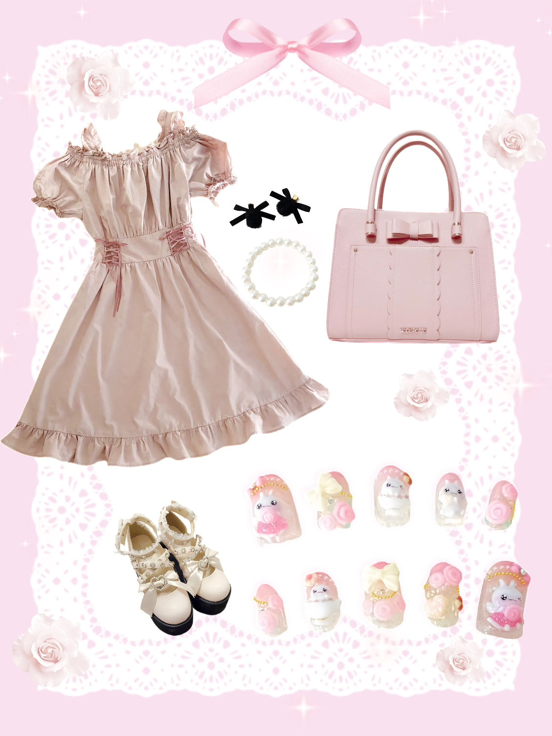 Spring Exclusive Design ⭐︎ Rosy Tea Party Nails